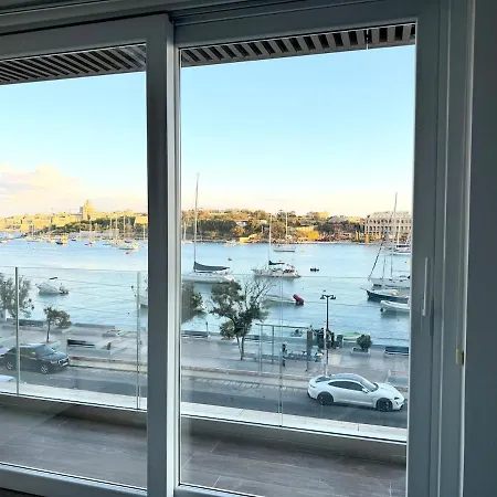 Luxurioese Seafront Direkt Am Mit Balkon Valletta View Appartement Gzira